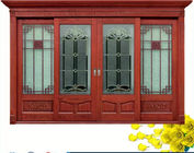 Çin Red  Carve patterns solid Wooden Automatic telescoping sliding doors şirket