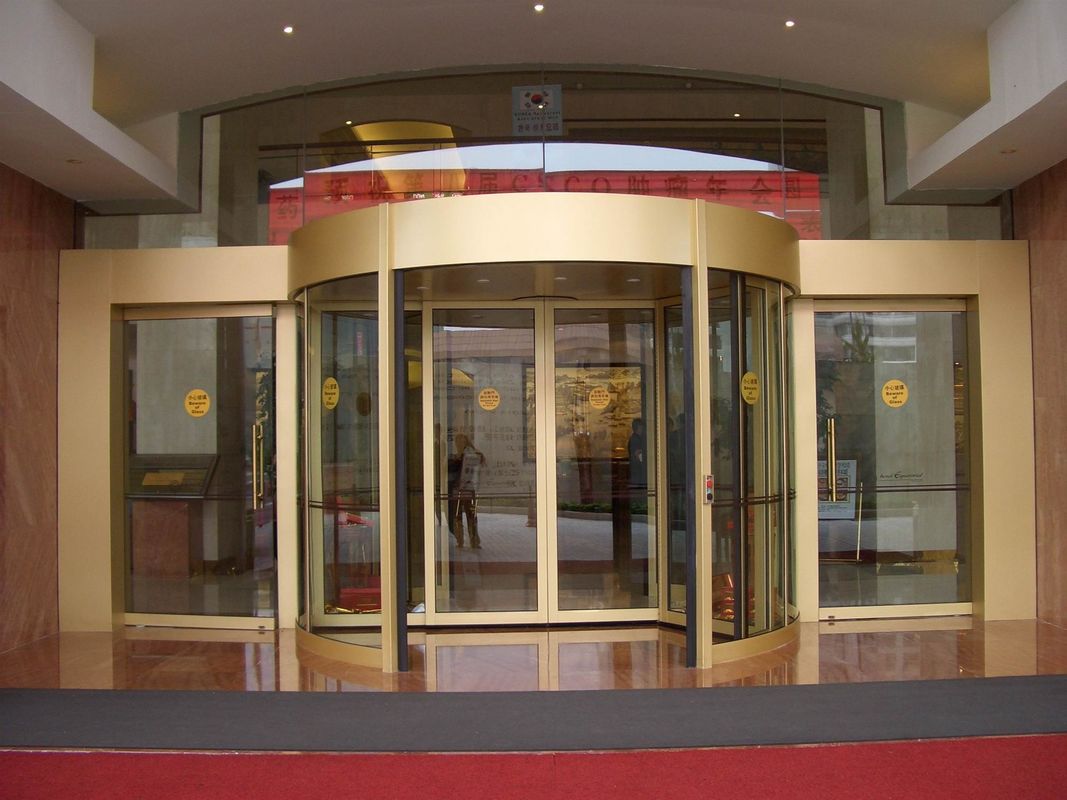 Özelleştirilmiş Voltaj Frekansı AC220/50Hz Tempered Glass ile Otomatik Döner Kapı