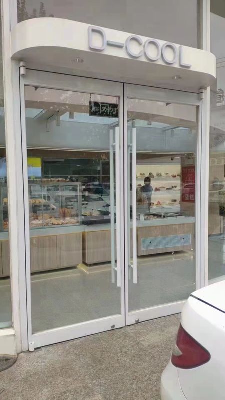 Çerçevesiz Çift Pivot Kapısı 36 Inç Otomatik Salıncak Kapı KFC Kapılar