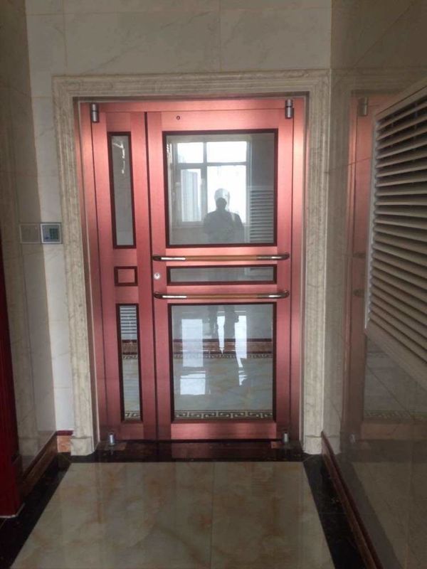 Çift Katmanlı Çürük Tempered Glass Kırmızı Renk Orta Tabak Tarzı Otomatik Swing Kfc Dy Otomatikli Ticari Kapı