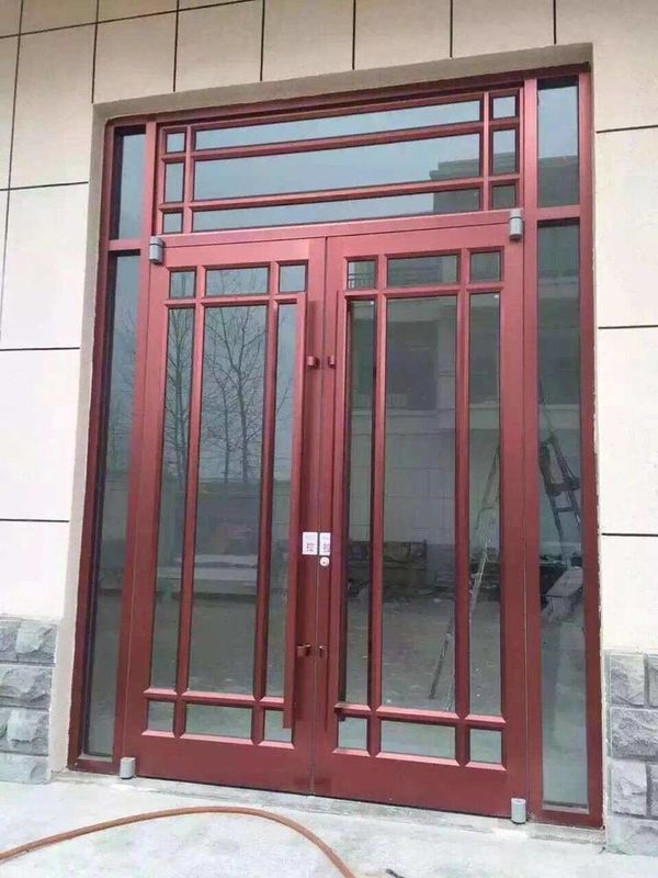 Çift Katmanlı Çürük Tempered Glass Kırmızı Renk Orta Tabak Tarzı Otomatik Swing Kfc Dy Otomatikli Ticari Kapı