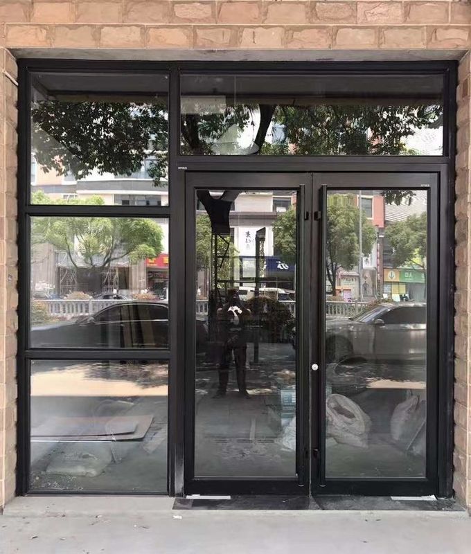 OEM UPVC paslanmaz stell Alüminyum Çift salıncak Kapılar kfc kapı 1.2mm Kalınlığı