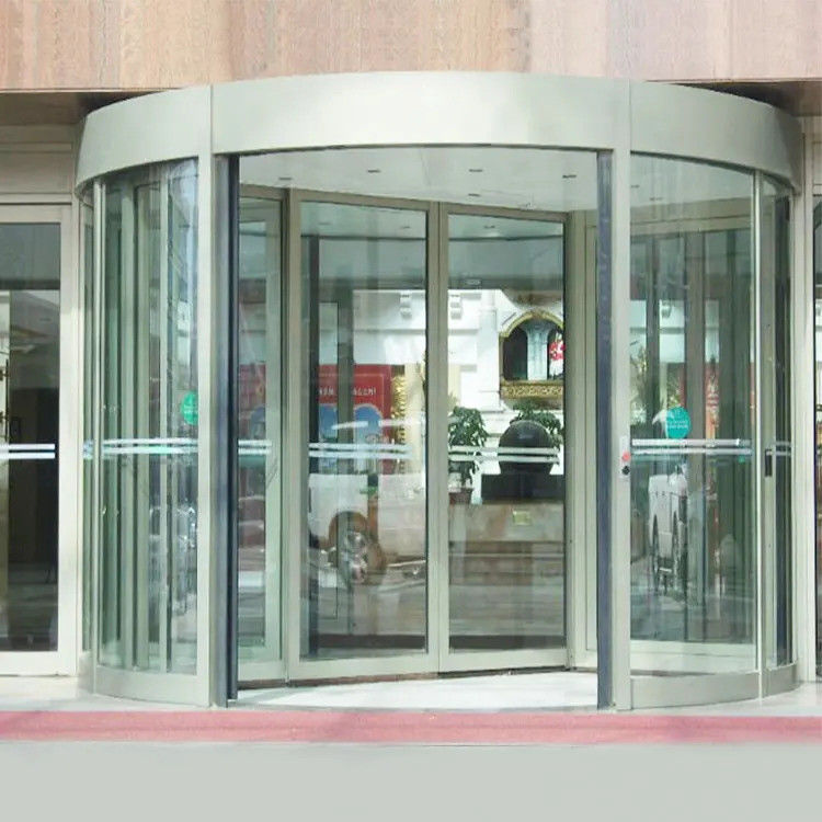 Yeni Tasarım Alüminyum Alaşım Otomatik Döner Cam Kapılar Otel Ticari Binanı İçin