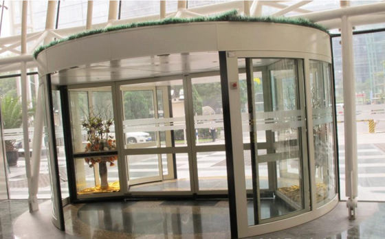 Çin 2 Wing Stainless steel  frame Automatic Revolving Door for Hotel / Bank / Airport Fabrika